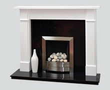 White wooden fire surrounds
