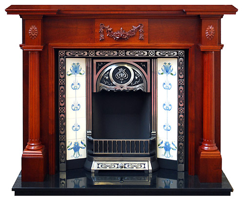 Full Pillar Mahogany fire surround