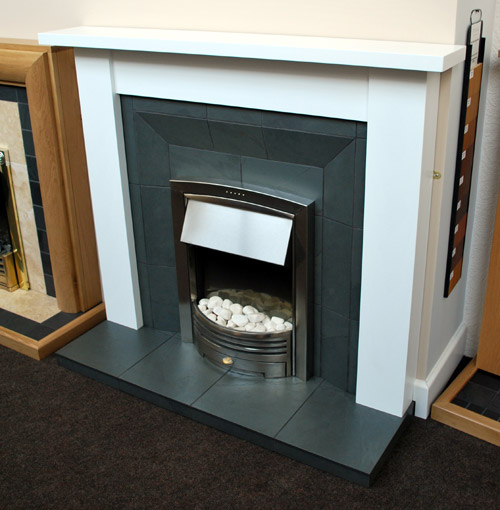 Grey slate shaped fireplace Nottigham