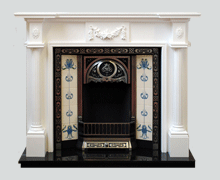 The full pillar white satin fire surround