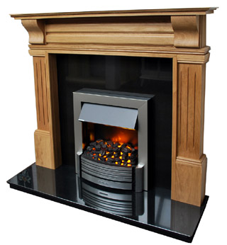 Timeless oak fireplace surround