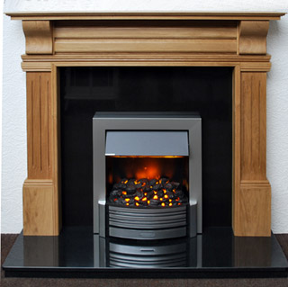 Timeless solid oak fireplace