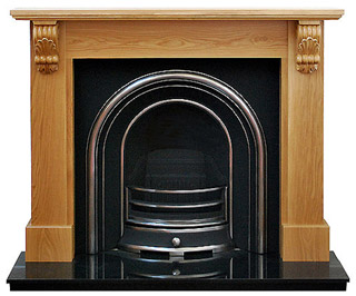 Victorian solid oak fire surround