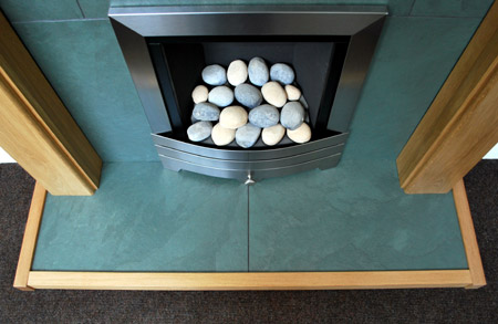 Green slate hearth