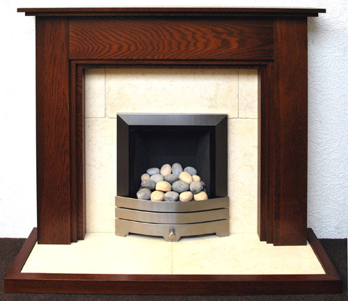 Jerusalem Gold limestone fireplace