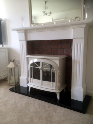 Black granite hearth