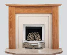 Orion Arch oak fireplace surround