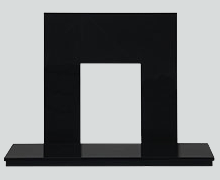 black granite hearth and back panels