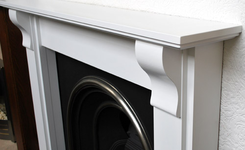 White wooden fire surround Bedford white fireplace
