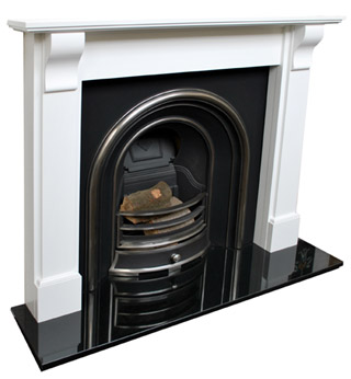 White fire surround for stove White fire surround for solid fuel