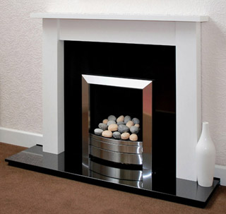 White fireplace for gas and electric fires White fire surround for gas or electric fires
