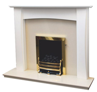 White fire surround with marble Lorna white fire surround